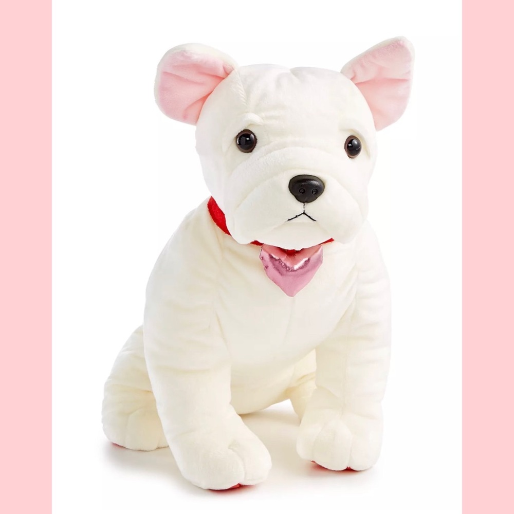 SOLD💕11.8” Tall Valentine Plush Bulldog by Martha Stewart Collection for Macy's